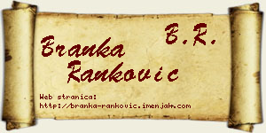 Branka Ranković vizit kartica